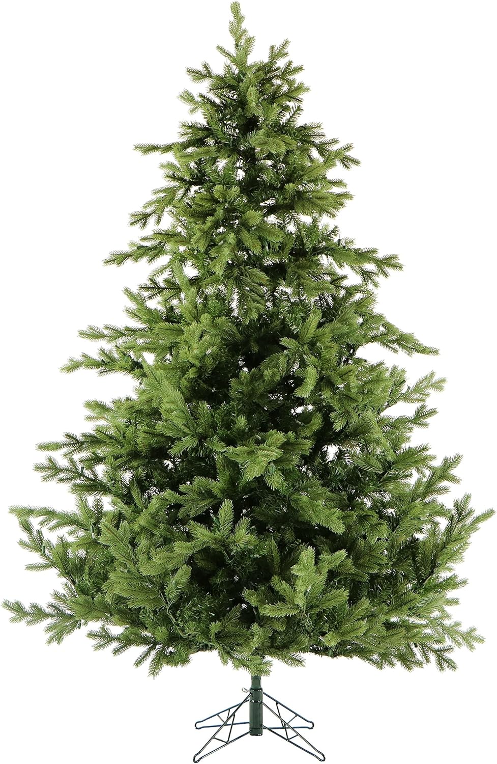 Fraser Hill Farm 7.5-Ft. Foxtail Pine Artificial Christmas Tree with Stand and No Lights, Unlit Foldable Fake Christmas Tree with Realistic Foliage for Home Decoration