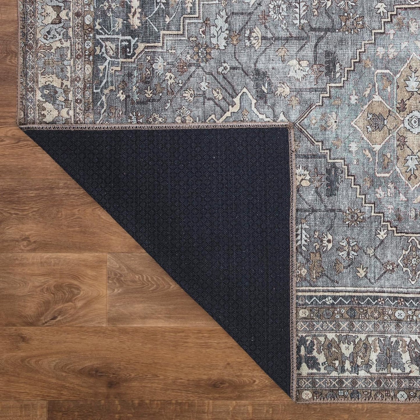 Keen Home Design 9x12 Rug - Machine Washable Area Rug with Non-Slip Backing, Ideal for Living Room, Dining Room, Bedroom - Vintage, Easy Clean, Durable, Low Pile Rug - (9' x 12')