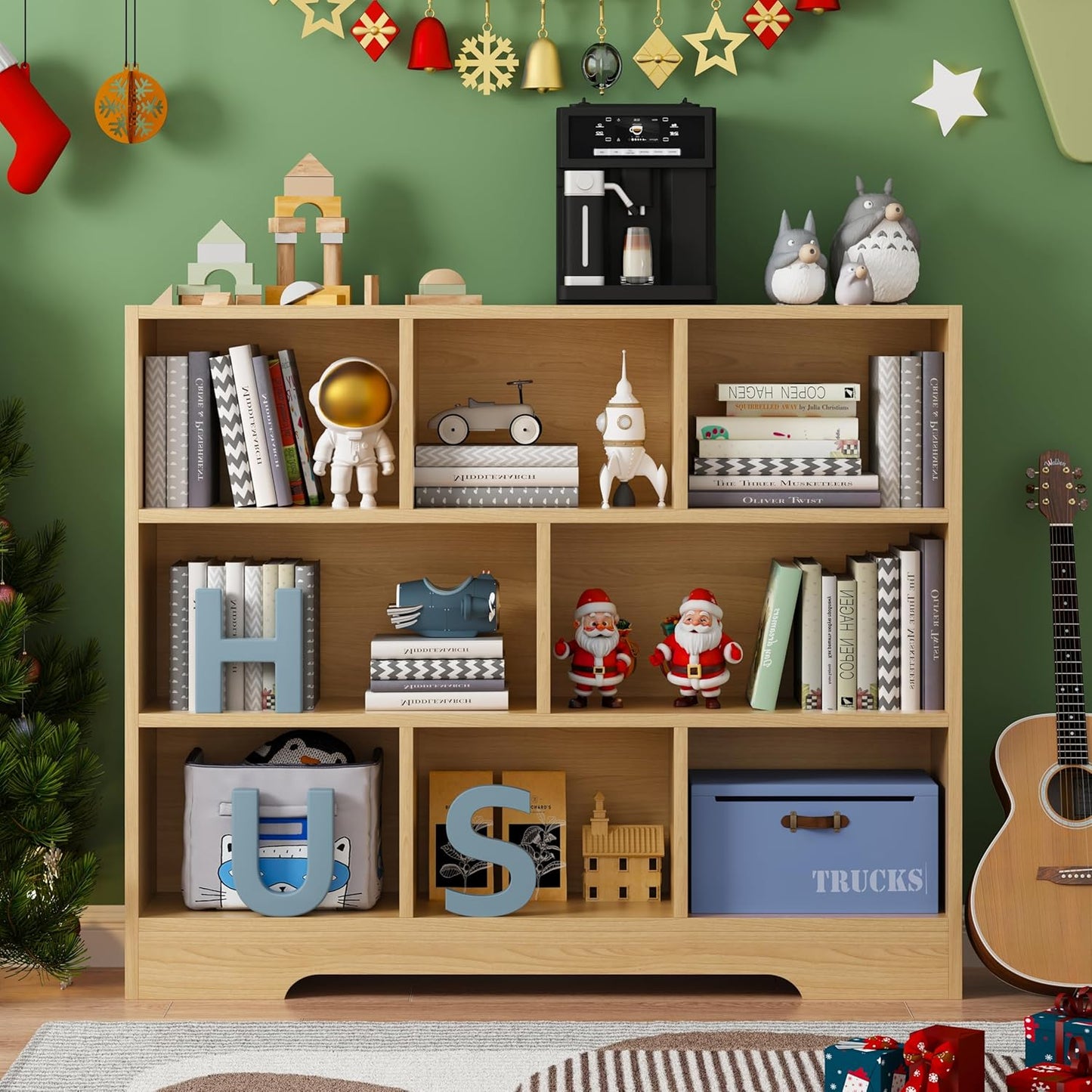 Book Shelf, 8 Cubes Storage Organizer, Freestanding Wooden Bookshelf Cube Shelf for Bedroom, Living Room, Home Office, 3-Tier Open Shelf Wooden Bookcase