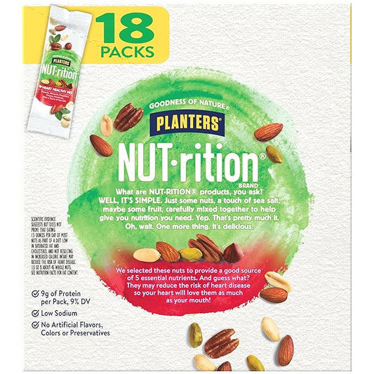 PLANTERS NUT-rition Heart Healthy Nut Mix, 1.5 oz, 18 Count