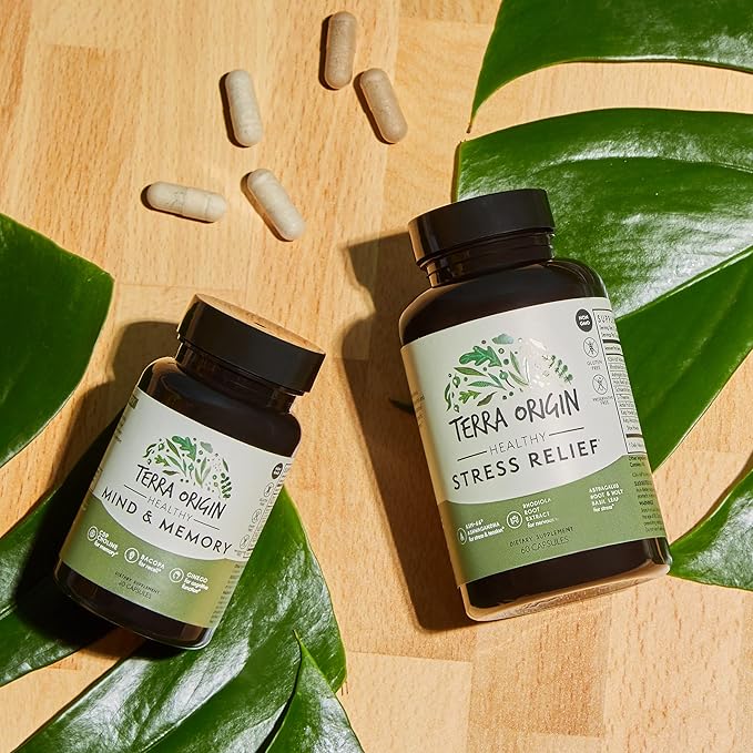 TERRA ORIGIN Healthy Stress Relief Capsules 60 Capsules KSM-66 Organic