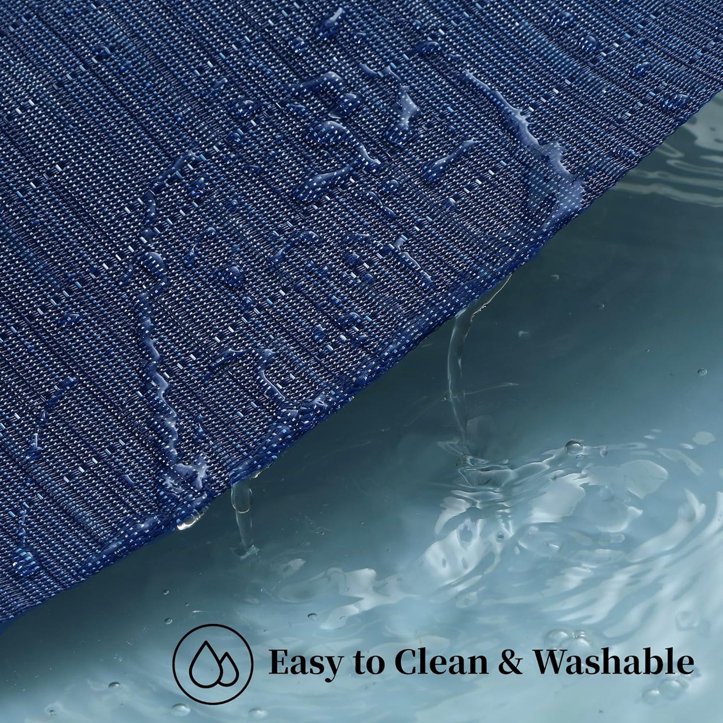 Leetaltree Blue Placemats Set of 12 - Heat Resistant Non-Slip Place mats for Dining Table, Washable Durable PVC Vinyl Woven Table Mats（Blue, 12）