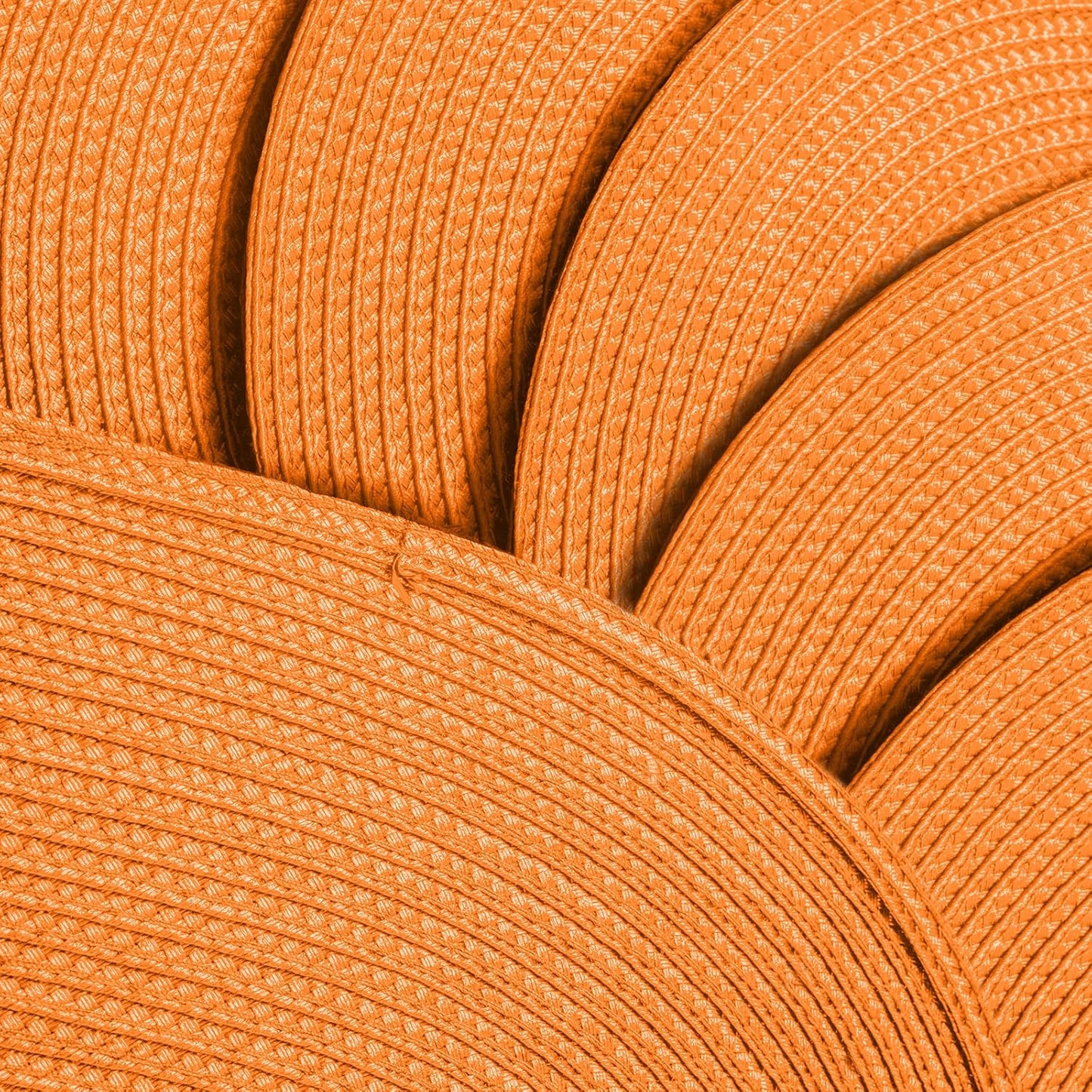AHHFSMEI Placemats Set of 6 for Dining Table Washable Woven Vinyl Non-Slip 18x12 inches Placemat Heat-Resistant Durable Table Mats for Dining Table Easy to Clean(Oval Orange,6)