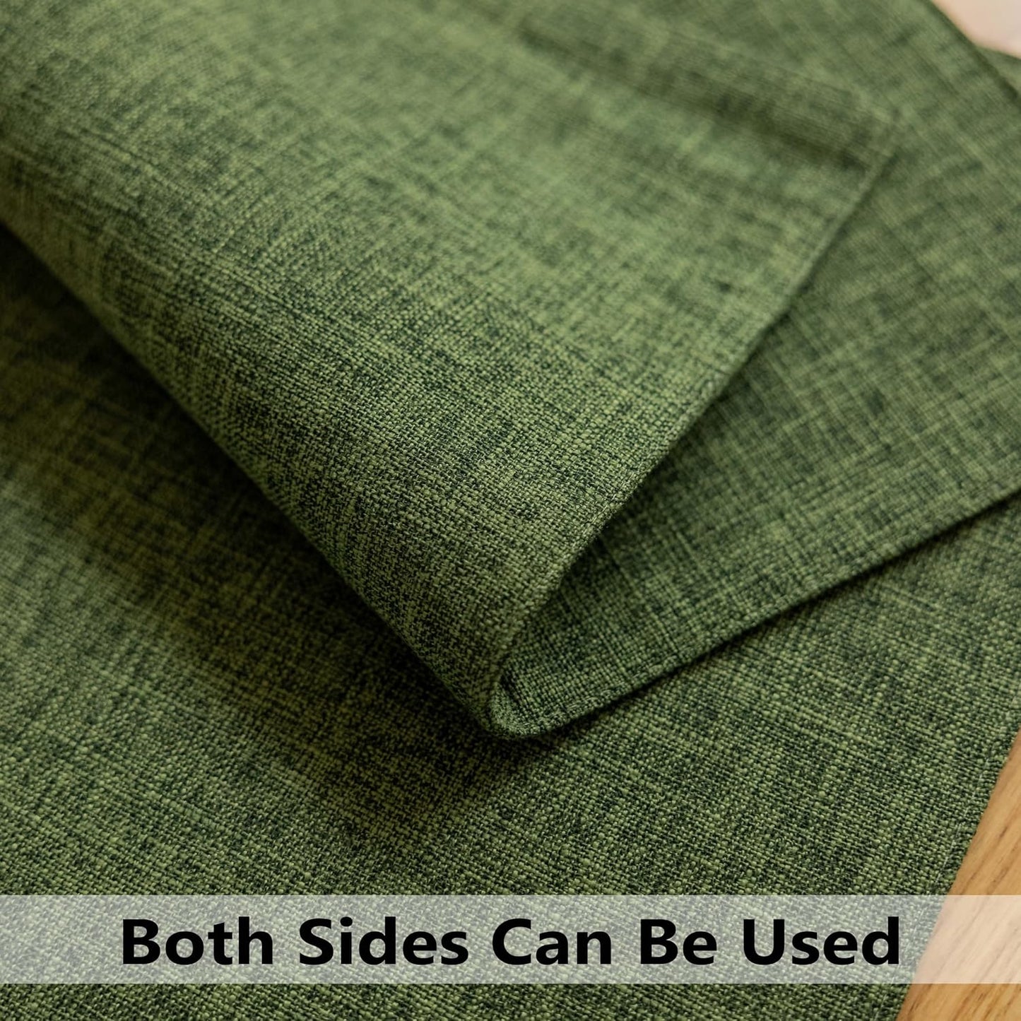 Demetex Cloth Placemats Green Set of 4 Vintage Textured Linen Place Mats Heat Resistant Plate Placemat for Kitchen Dinning Table, Green