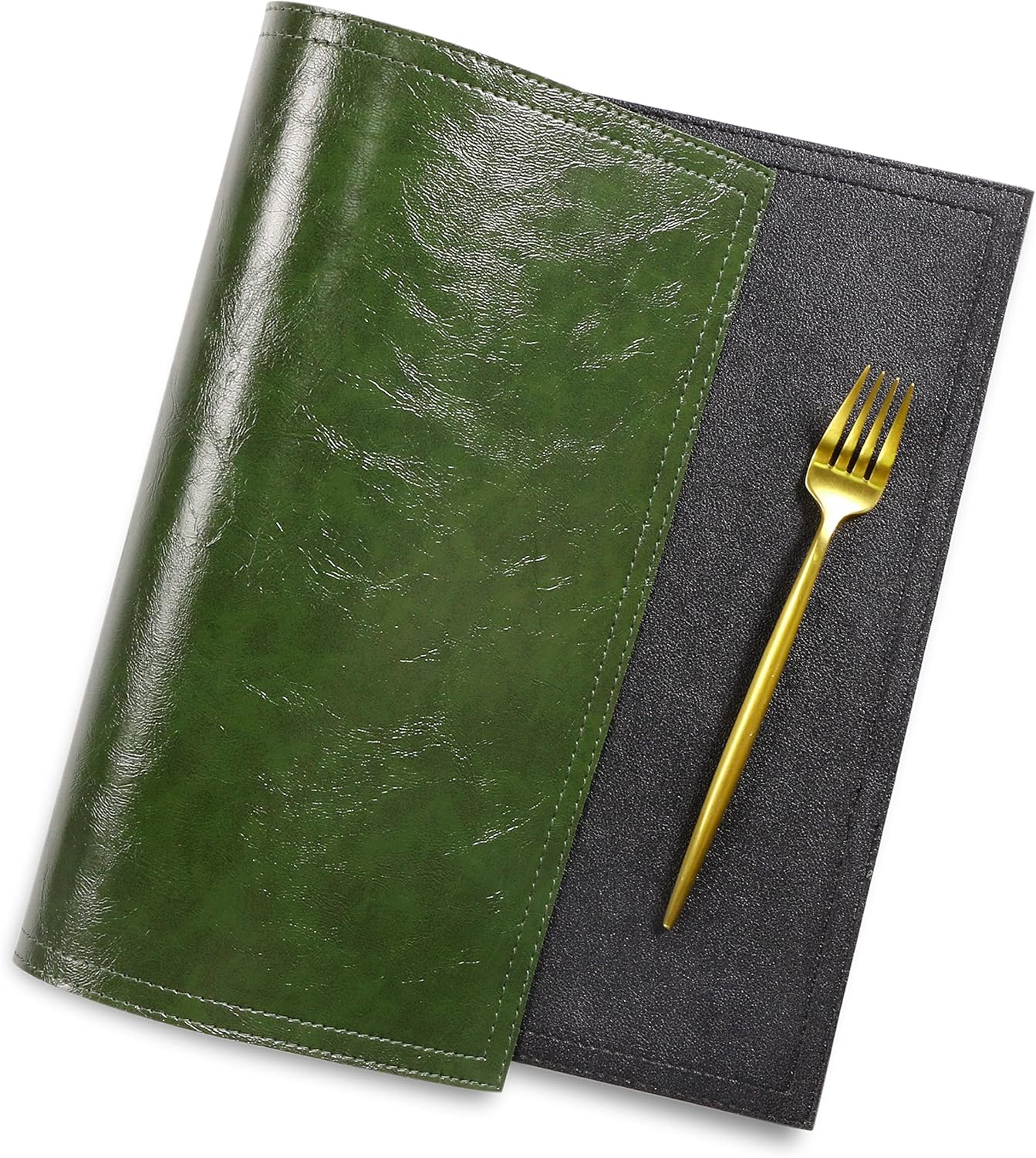 Waterproof PU Placemats, Faux Leather Dining Table Mat, Set of 4, Easy to Wipe Off Scrub Vinyl Mat, Heat & Stain Resistant for Office Conference Table, Home Decor