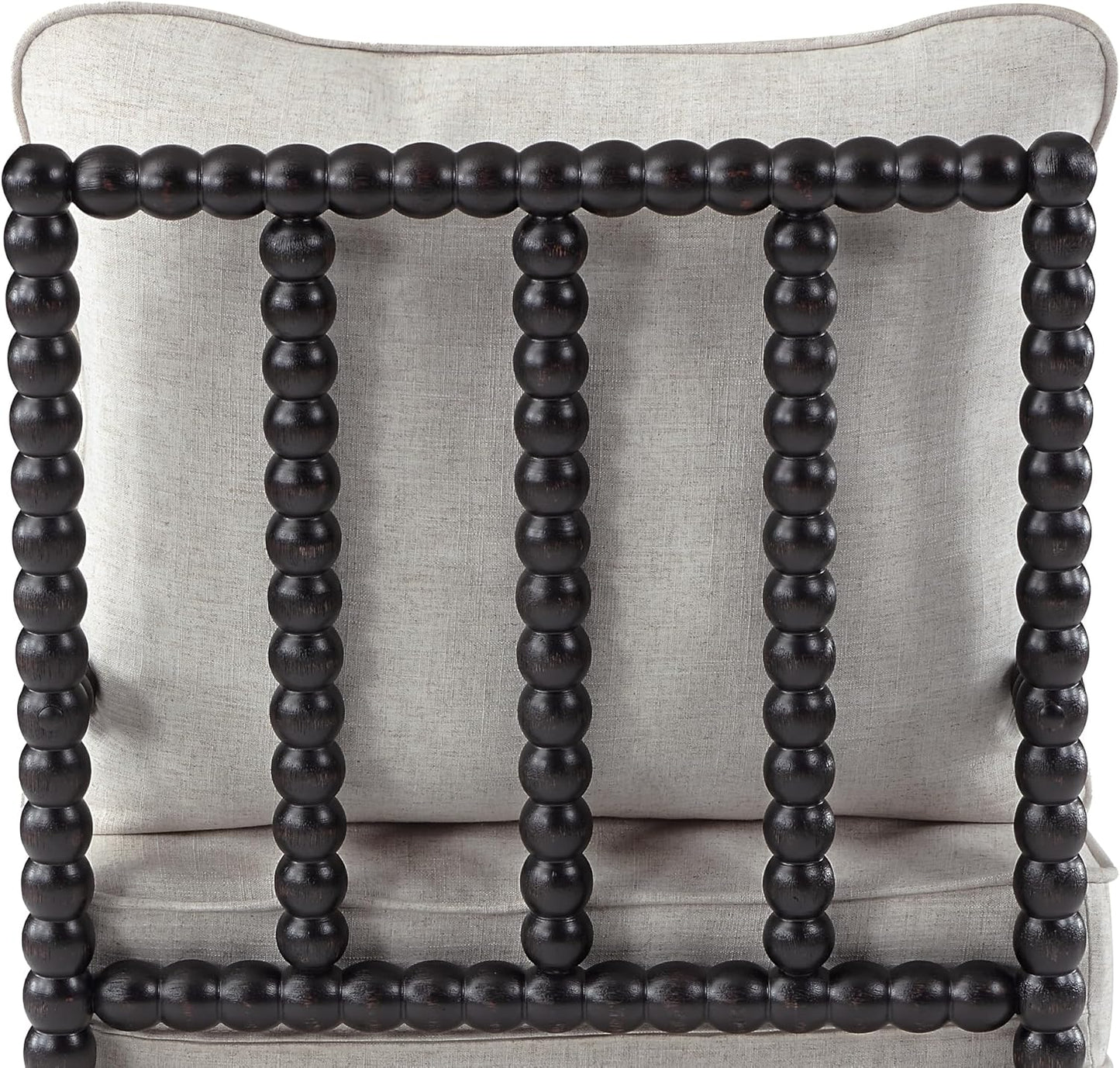 DUHOME Linen Fabric Spindle Accent Chair with Wood Frame,Bobbin Chair with High Resilience Spring Cushion and Armrest Pads, Leisure Armchair for Living Room Bedroom Farmhouse Home Office Belcony