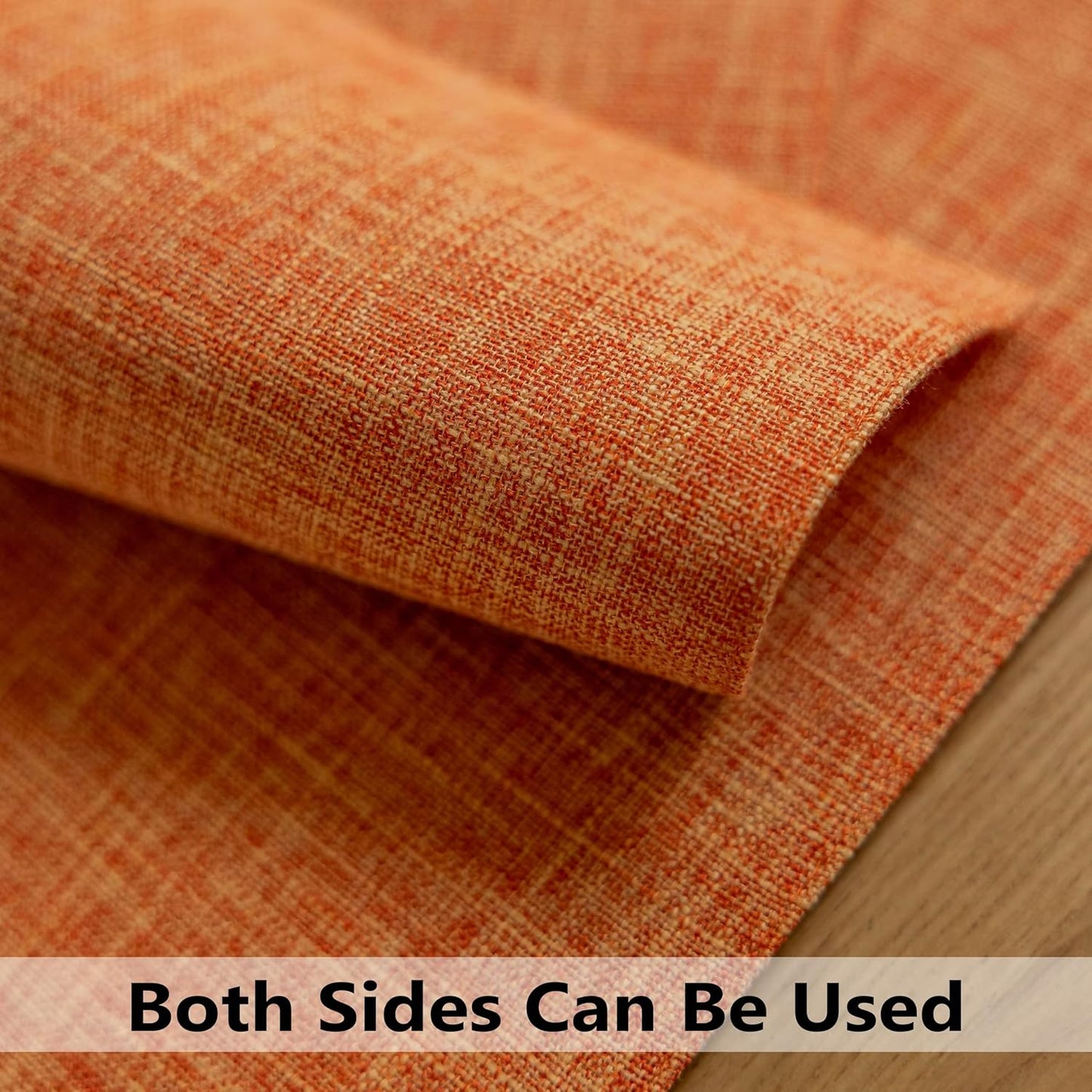 Demetex Orange Placemats Set of 6 Fall Linen Place Mats Modern Washable Table Plate Mats for Banquet Buffet Restaurant Dining Room, 13x19 inch, Orange