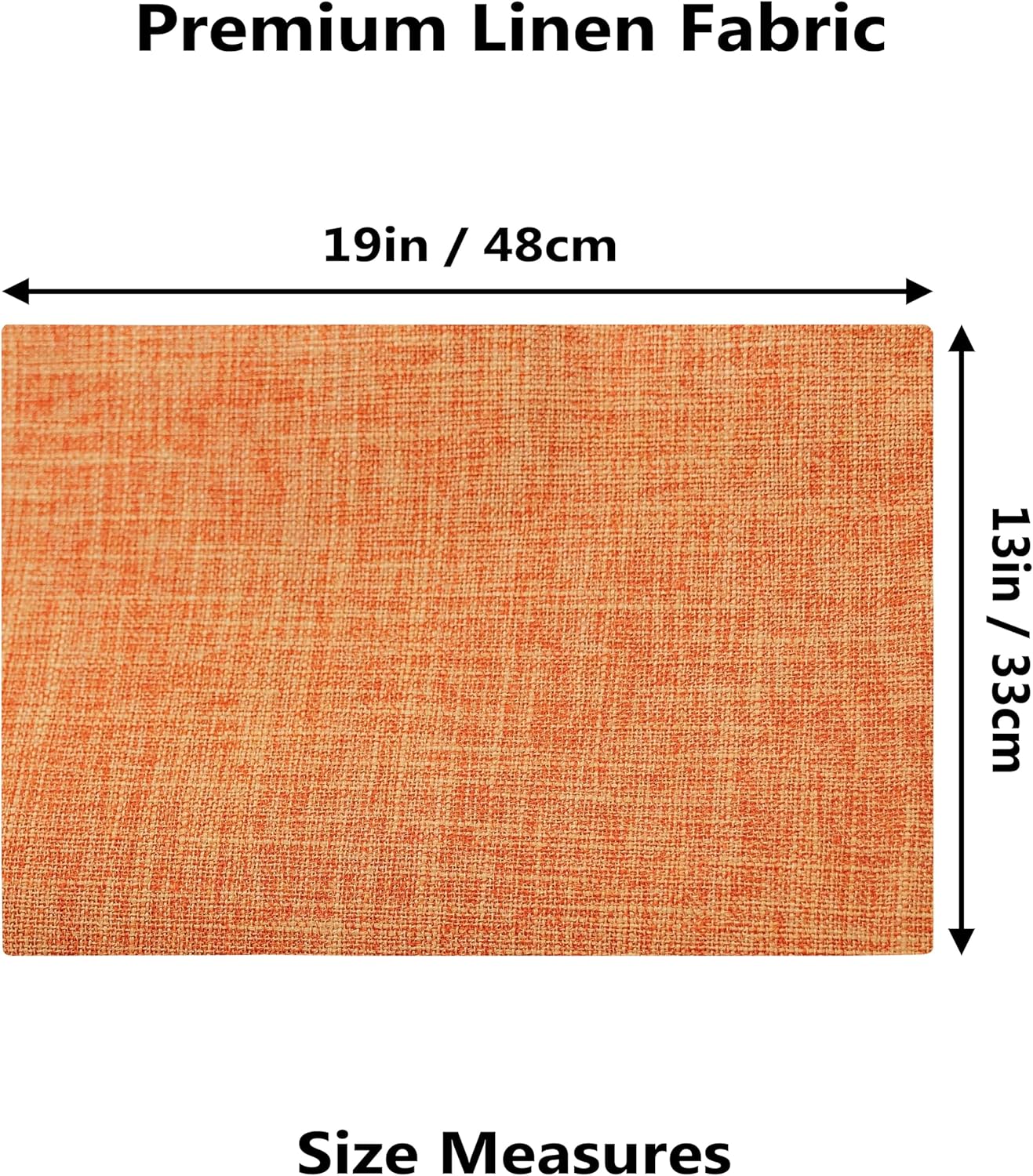 Demetex Orange Placemats Set of 4 Fall Linen Place Mats Decorative Heat Resistant Cloth Table Mats for Party Birthday Thanksgiving Dinner, 13x19 inch, Orange