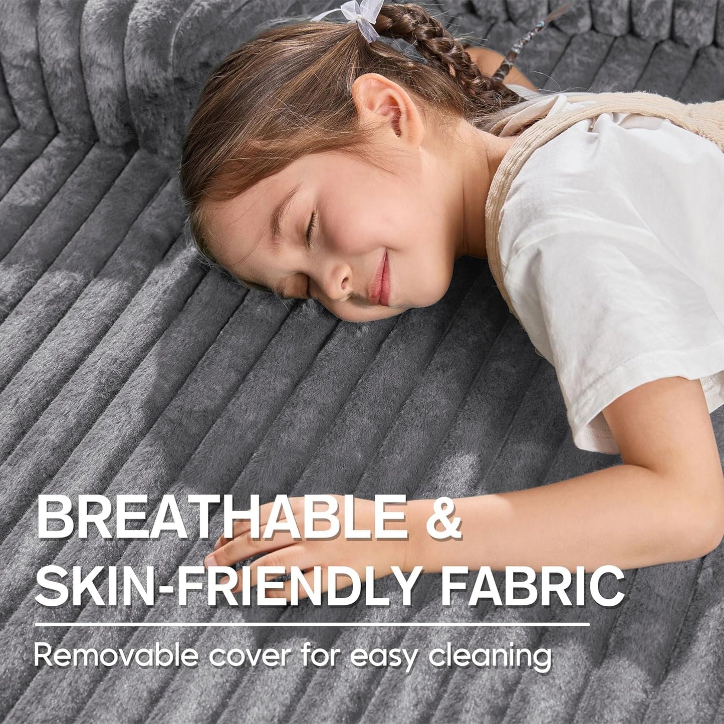 Hobestluk Modular Sectional Sofa Couches 108" L-Shape Couch 3 Seat Modular Sofa Memory Foam Sectional Couches for Living Room, Boneless Couch with Oversized Chaise (Light Grey, Left Facing)