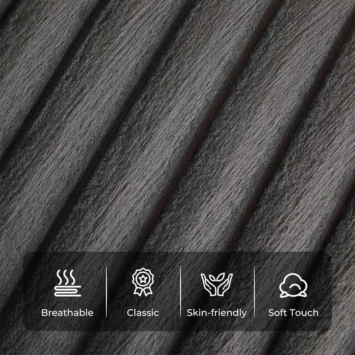 Furniliving Modern Round Ottoman, Large Size Bedroom Ottoman Footstool Round Ottomans Stool for Living Room, Bedroom, Makeup Room, Black, Faux Fur