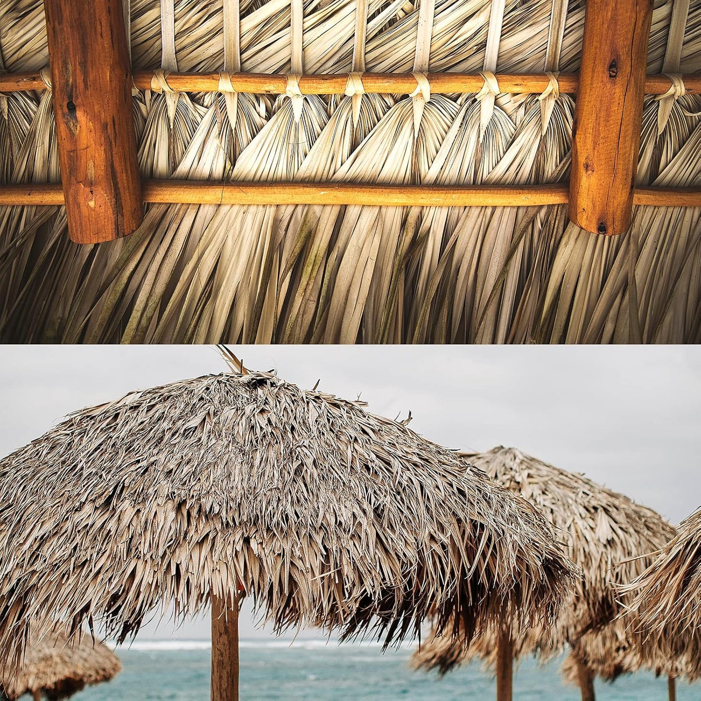 78.8" Tiki Straw Roof Thatch –Mexican Style Artificial Palm Thatch Rolls Tiki Bar Hut Grass Duck Boat Blinds Grass Palapa Thatch Roofing for Garden Patio Umbrella Covers Fence Party Decoration
