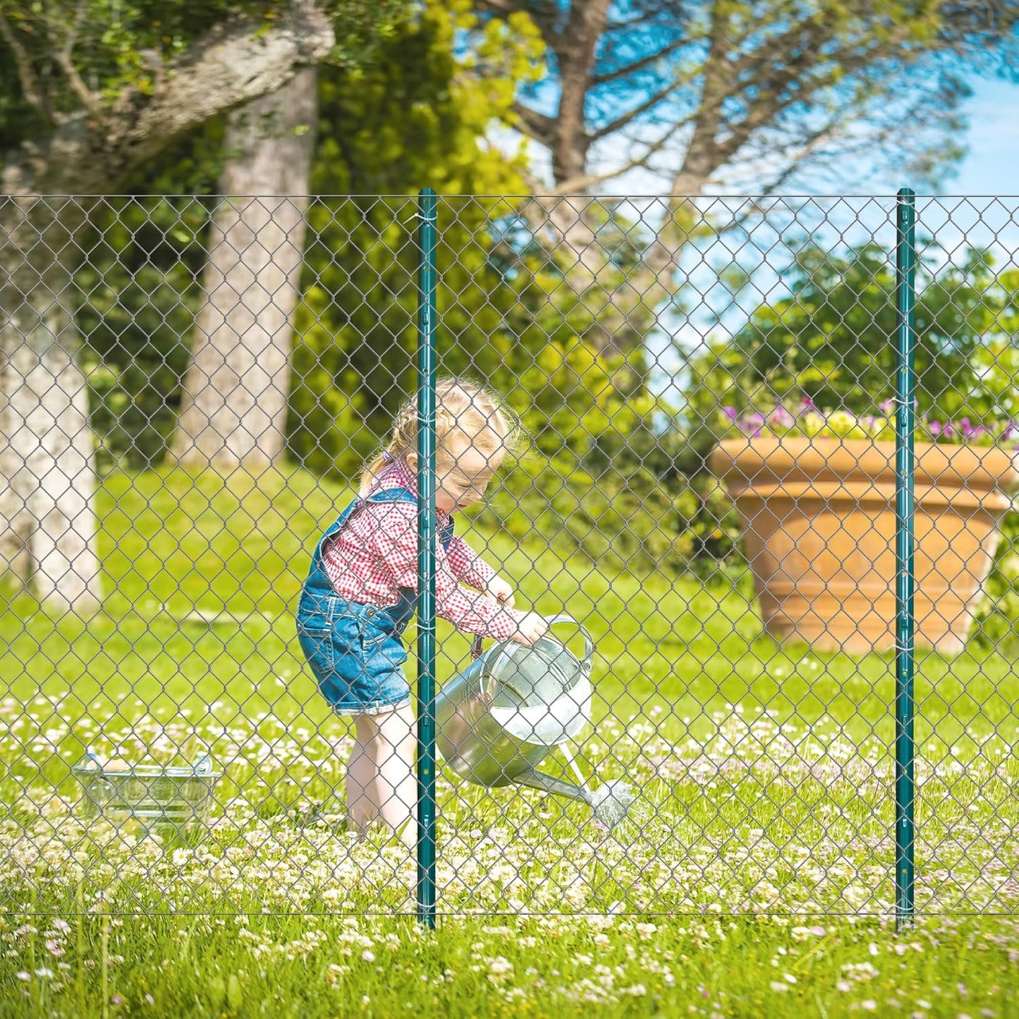 ARIFARO Fence Posts 7 Feet Sturdy Duty Metal Fence Post, Pack of 10, No Dig Garden U Post for Wire Fencing Steel Poles for Yard, Outdoor Wire