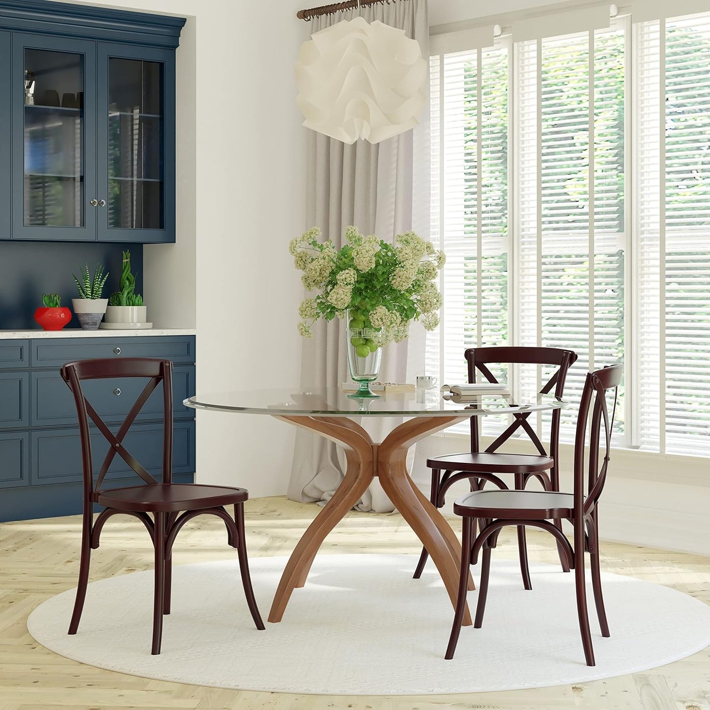 EMMA + OLIVER Walnut X-Back Chair