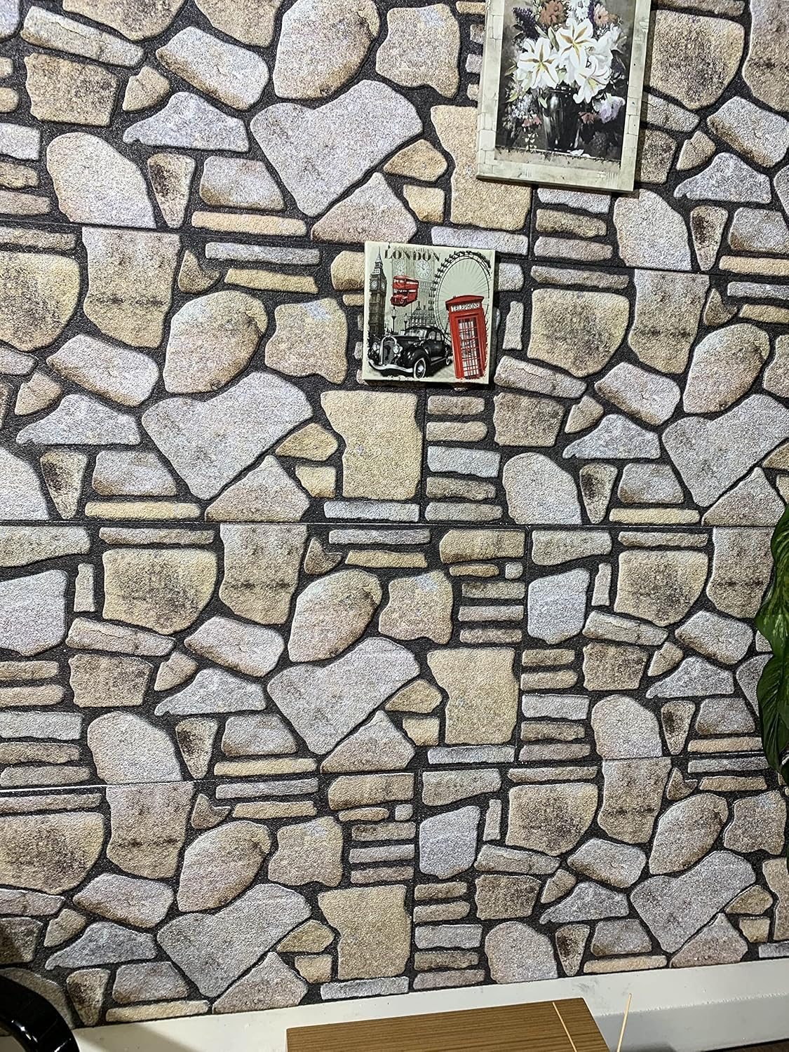 Dundee Deco 3D Wall Panels - Cladding Ochre Brown Stone Look Wall Paneling, Styrofoam Facing for Interior and Exterior Applications, DIY, Sample, Size 10 x 10 in.