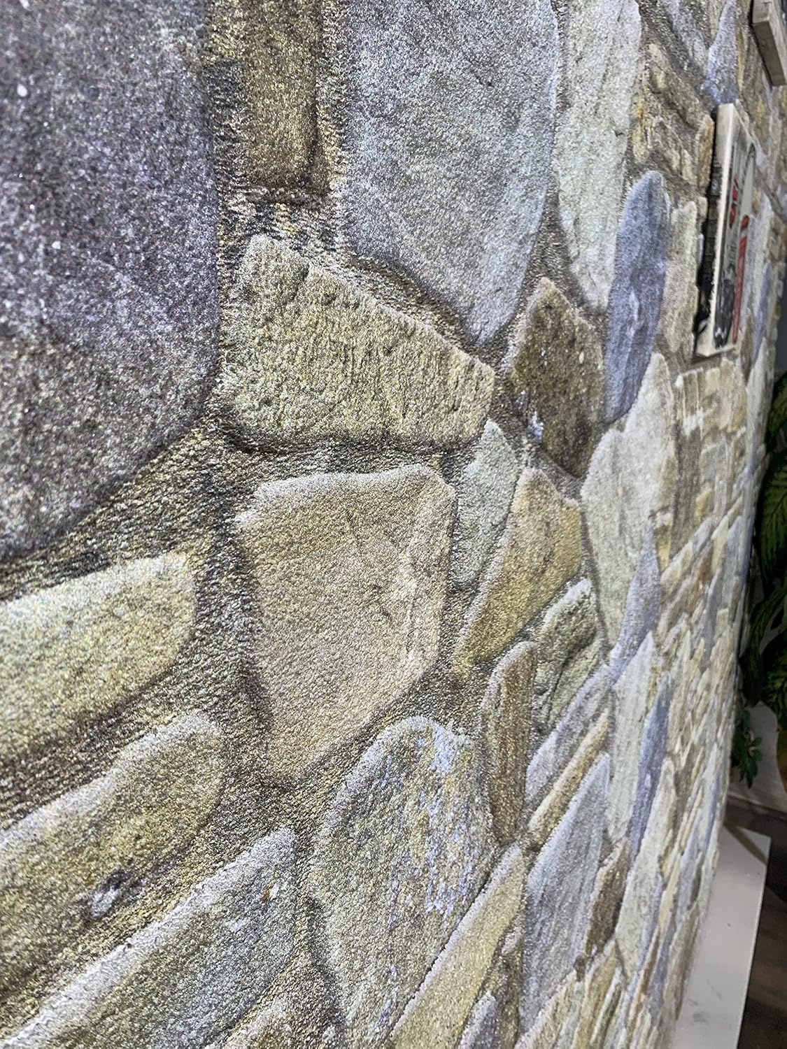 Dundee Deco 3D Wall Panels - Cladding Blue Grey Buff Stone Look Wall Paneling, Styrofoam Facing for Interior and Exterior Applications, DIY, Sample, Size 10 x 10 in.