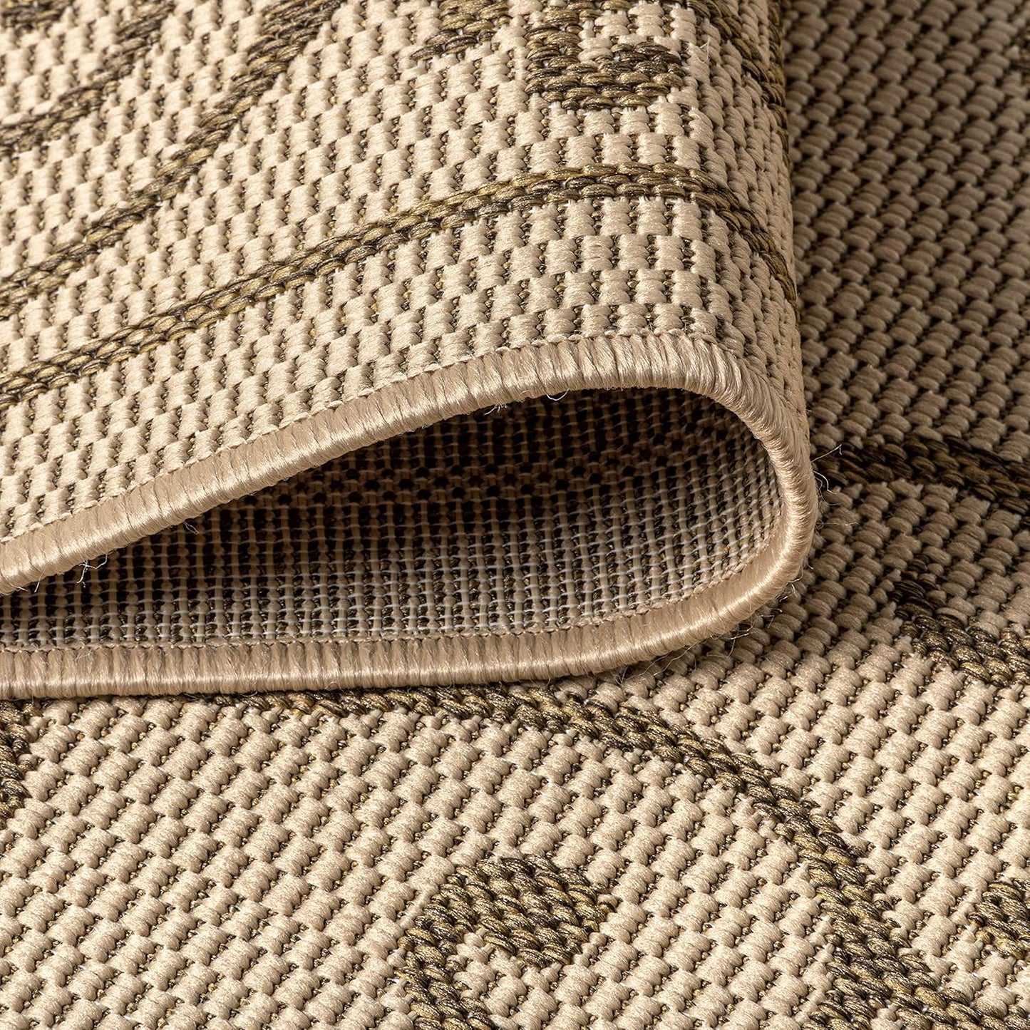 JONATHAN Y Vintage Filigree Indoor Outdoor Area Rug 4X6 Beige/Brown, Charleston Textured Weave for Backyard, Patio, Porch, Easy-Cleaning, High Traffic, Pet-Friendly, Non-Shedding (SMB106A-4)