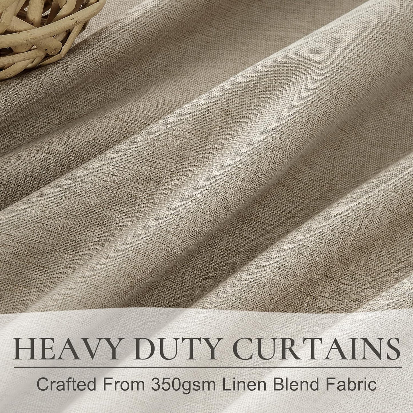 100% Blackout Viral Curtains 84 Inch Length 2 Panels Set Farmhouse Style for Bedroom Windows/Living Room Thermal Insulated Neutral Drapes Linen Blend Dark GreyBeige 7ft Long Pinch Pleated with Hooks
