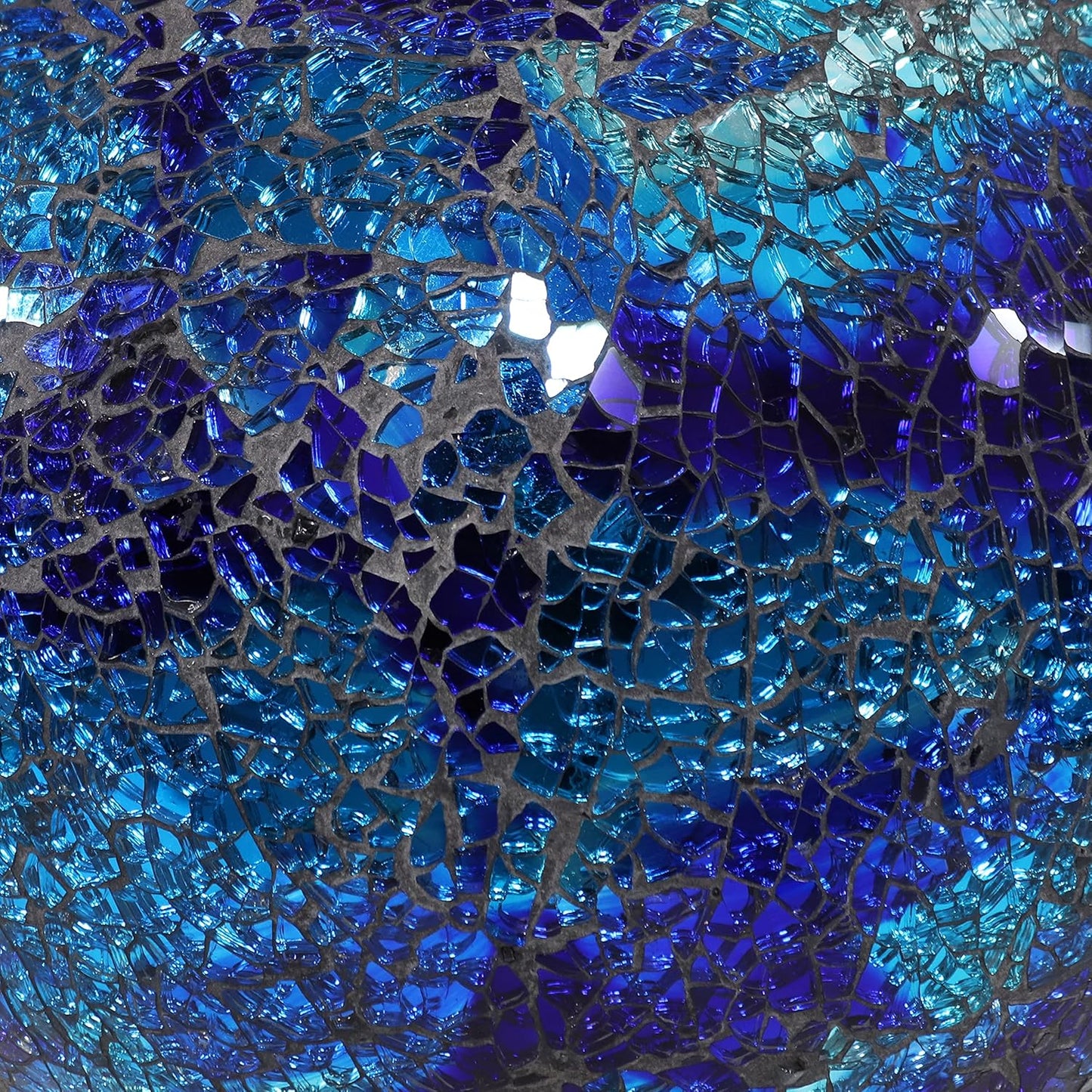 Sunnydaze 10-inch Gazing Ball for Garden - Crackled Glass Mosaic Gazing Globe for Outside - Deep Ocean Swirl Mosaic