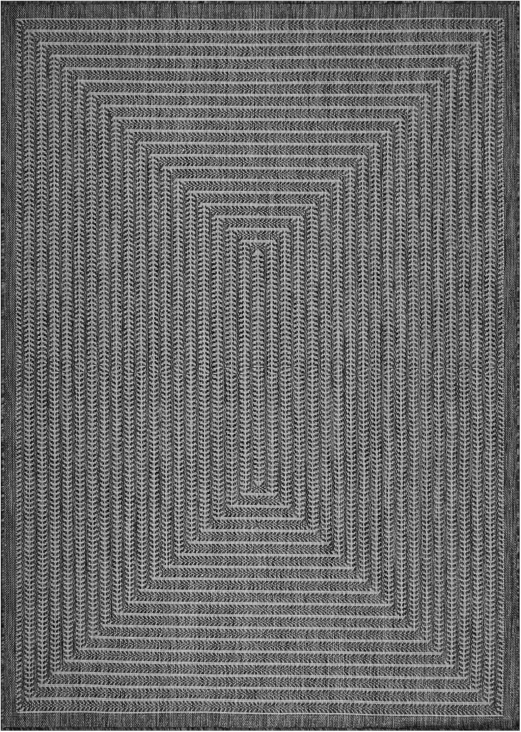 Adiva Rugs Outdoor Indoor Area Rug, Weather Resistant, Easy to Clean, Stain Resistant Floor Mat for Dining Room, Backyard, Deck, Patio (Pebble Weiss, 5' x 7')